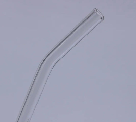 Eco Friendly Reusable Borosilicate Clear Bent Glass Drinking Straw